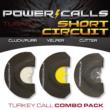 Power Calls 24226 Short Circuit Combo  Diaphragm Call Turkey Hen Sounds Attracts Turkeys Black 3 Pack