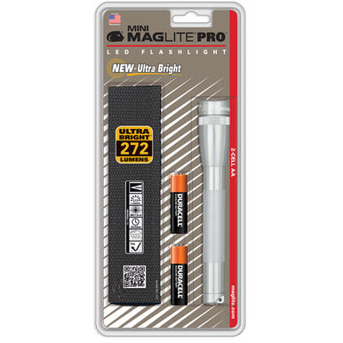 SP2P Mini Maglite Pro 2 AA-Cell LED Flashlight w/ Holster