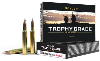 Nosler Trophy Grade Rifle Ammunition 280 Ack Imp 140 gr. AB SP 20 rd.