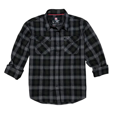 Hornady Gear 32215 Flannel Shirt  2XL Olive/Black/Gray,  Cotton/Polyester, Relaxed Fit Button Up