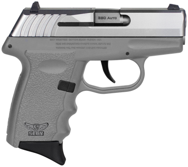SCCY Industries CPX-3TTSG CPX-3  Sub-Compact Frame 380 ACP 10+1, 3.10" Stainless Quadlock Barrel, Serrated Stainless Steel Slide, Sniper Gray Polymer Frame w/Finger Grooves, No Safety, Right Hand