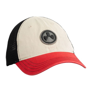 Magpul MAG1105-110 Icon Patch Trucker Hat Stone/Red/Black Adjustable Snapback OSFA Unstructured