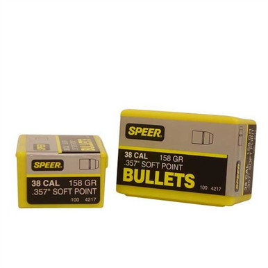 Speer 4217 Handgun  38Cal 158gr Jacketed Soft Point 100 Per Box/5 Case