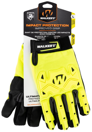Walker's GWPSFHVFFPUIL2MD Cold Weather Impact Protection Black/Yellow Synthetic Leather Medium