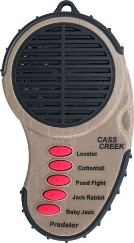 Cass Creek 010 Ergo Electronic  Predator Call, 5 Authentic Calls, Brown Plastic, Includes Belt Clip