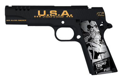 AUTO 1911TCAC18 1911 45 5" 7R TRUMP FIGHT BK/GLD