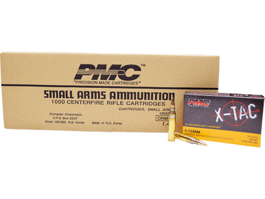 PMC X-Tac 5.56 NATO Rifle Ammo Full Metal Jacket Boat Tail 55 Grain 1000 Rounds