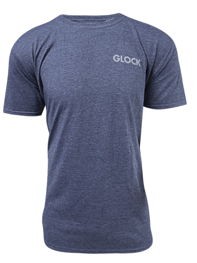 Glock AA75159 Pistol Flag  Heather Navy Cotton/Polyester Short Sleeve 2XL Semi-Fitted