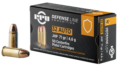 PPU PPD32A Defense  32ACP 71gr Jacketed Hollow Point 50 Rounds