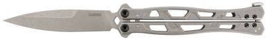 Kershaw 5050 Moonsault  4.60" Butterfly Spear Point Plain 14C28N Steel Blade, Stainless Steel Handle