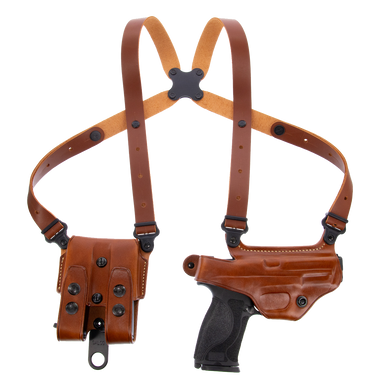 Galco MC224 Miami Classic Shoulder System Size Fits Chest Up To 56 Tan Leather Compatible wGlock 19 Gen1517 Gen1522 Gen25 Right Hand