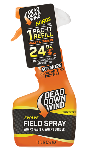 Dead Down Wind 1312418 Evolve Field Spray Pac-It Combo Odor Eliminator Unscented Scent 24 oz Trigger Spray
