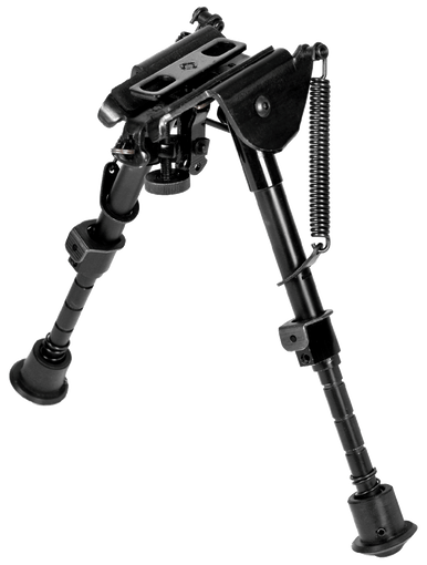 NcStar ABPGC2 Precision Grade Compact Notched Bipod 5.5-8" w/Notched Legs Aluminum/Steel Includes 3 Adapters