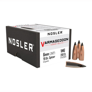 Nosler VarMageddon Bullets 6mm .243" 70 gr FB-TIPPED 250/ct