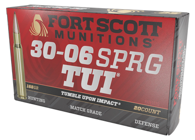 Fort Scott Munitions 3006168SCV Tumble Upon Impact (TUI) Rifle 30-06Springfield 168gr Solid Copper Spun 20 Rounds
