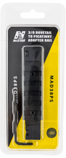 NcStar MAD38PS 3/8 Dovetail to Picatinny Adapter  Black Anodized