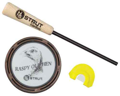 HS Strut 07011 Raspy Old Hen  Friction Call Turkey Hen Sounds Attracts Turkeys Glass/Carbon