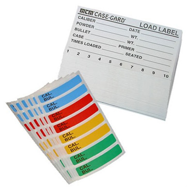 MTM Case-Gard LL1 Universal Reloading Labels  Multi-Caliber Adhesive Paper 50 Load Labels & 48 Small Color Coded Labels