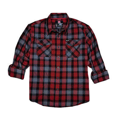 Hornady Gear 32194 Flannel Shirt  XL Red/Black/Gray,  Cotton/Polyester, Relaxed Fit Button Up