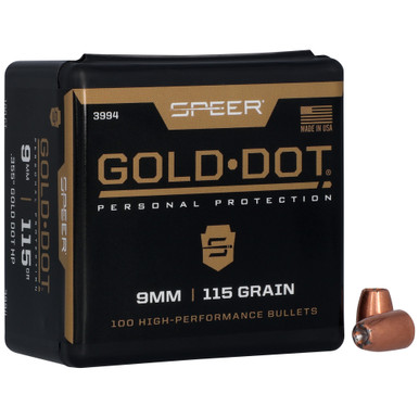 Speer 3994 Gold Dot Personal Protection 9mm 115gr Hollow Point 100 Per Box/5 Case