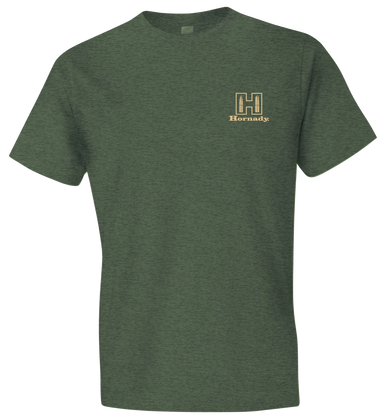 Hornady Gear 31433 Hornady T-Shirt Logo Stamp Military Green Short Sleeve Large