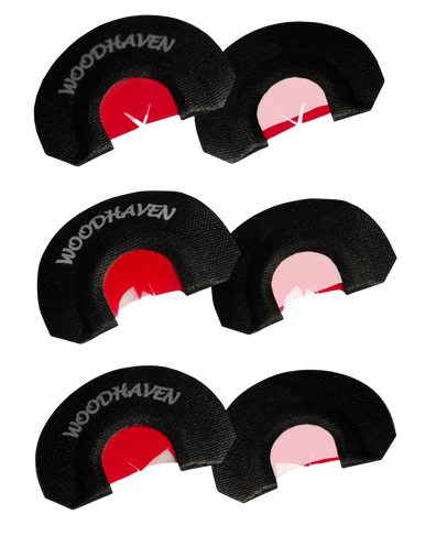 Woodhaven WH301 Red Ninja Power V  Diaphragm Call Triple Reed Attracts Turkeys Black 3 Per Pkg