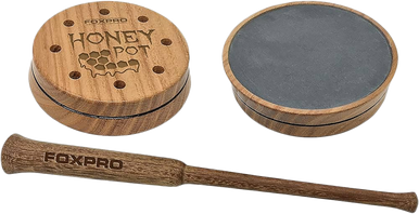 Foxpro HPSLATE Honey Pot  Friction Call Attracts Turkeys, Natural Honey Locust Wood/Slate