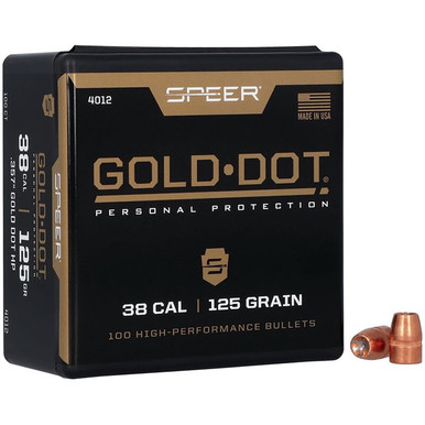 Speer 4012 Gold Dot Personal Protection 38Cal 125gr Hollow Point 100 Per Box/5 Case