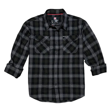 Hornady Gear 32214 Flannel Shirt  XL Olive/Black/Gray,  Cotton/Polyester, Relaxed Fit Button Up