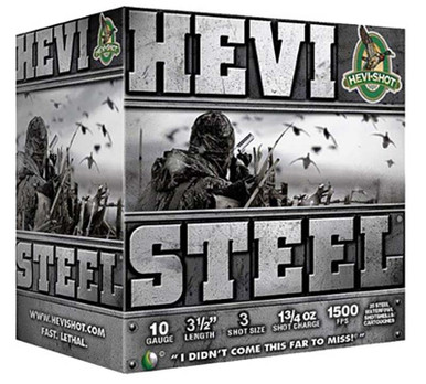 Hevi Steel 10ga 3.5" 1 3/4oz #3 25rd