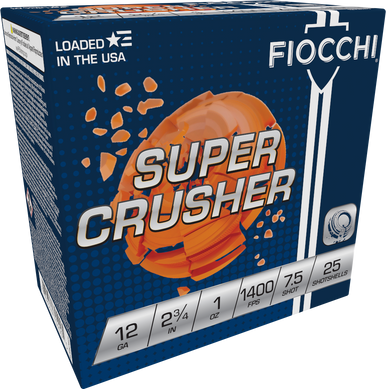 Fiocchi Super Crusher Shotgun Loads 12 ga. 2.75 in. 1 oz. 1400 FPS 7.5 Shot 25 rd.