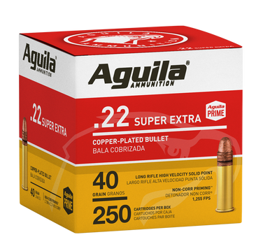 Aguila Ammunition Super Extra 22 Long Rifle Copper Plated Solid Point 40 Grain 250 Rounds