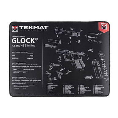 TekMat TEKR20GLOCK4243 Glock 42/43 Ultra 20 Cleaning Mat Glock 42/43 Parts Diagram 15" x 20"