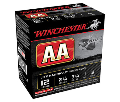 Winchester AA Lite Handicap 12 Gauge 1 Ounce #8 Shot 250 Rounds