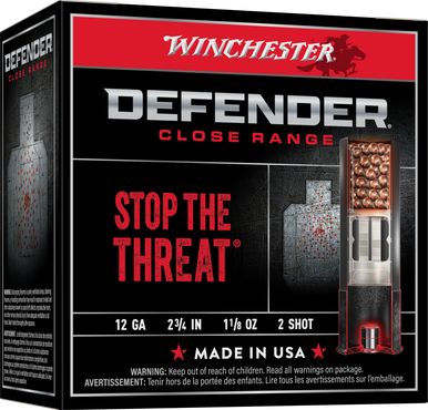 Winchester Defender Load 12 ga. 2.75 in. 1 1/8 oz. 2 Shot 25 rd.