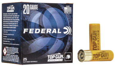 Federal Top Gun 20 Gauge Shotgun Ammunition 7.5 Shot 7/8 Ounce 250 Rounds