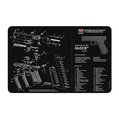 TekMat TEKR17GLOCKG5 Glock Gen5 Cleaning Mat Glock Gen5 Parts Diagram 11" x 17"