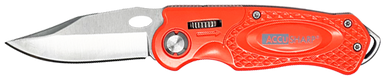 AccuSharp 709C Sport  3" Folding Plain Stainless Steel Blade/Blaze Orange Anodized Aluminum Handle Includes Belt Clip
