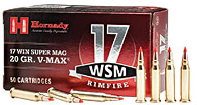 Hornady Varmint Express Rimfire Ammunition .17 WSM 20 gr VMAX 3000 fps  50/box