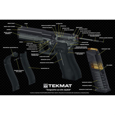 TekMat TEKR17GLOCKCA Glock 3D Cutaway Cleaning Mat 11" x 17"