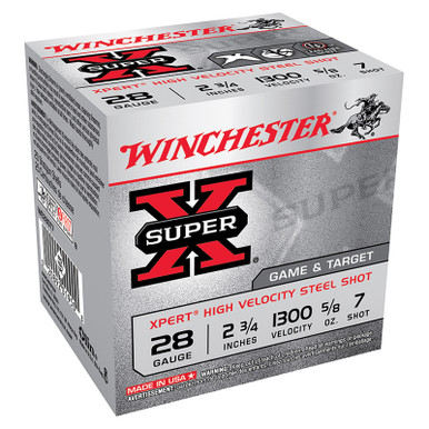 Winchester SuperX 28 Gauge High Velocity Steel Shot 5/8 Ounce 250 Rounds - WE28GT7