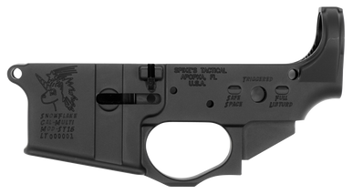 Spikes STLS030 Snowflake Stripped Lower Receiver Multi-Caliber 7075-T6 Aluminum Black Anodized for AR-15