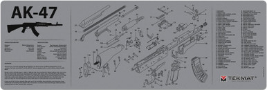 TekMat TEKR36AK47GY AK-47 Cleaning Mat AK-47 Parts Diagram 12" x 36"