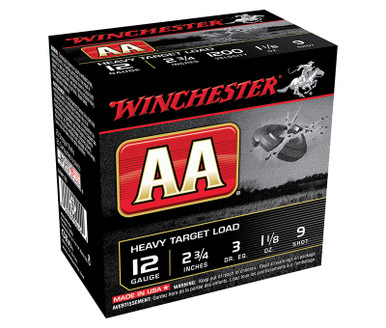 Winchester AA Heavy Target 12 Gauge 1-1/8 Ounce #9 Shot 250 Rounds