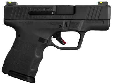 SAR USA SAR9SCBL SAR9 SC  Compact Frame 9mm Luger 12+1 3.30" Black Steel Barrel, Black Serrated Steel Slide, Black Polymer Frame, Black Interchangeable Backstrap Grip