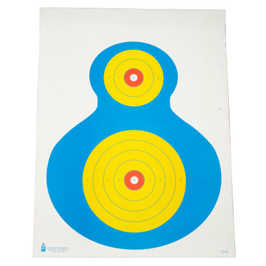 Action Target PRWB1100 High Visibility  Silhouette Paper 19" x 25" Blue/Yellow 100 Per Box