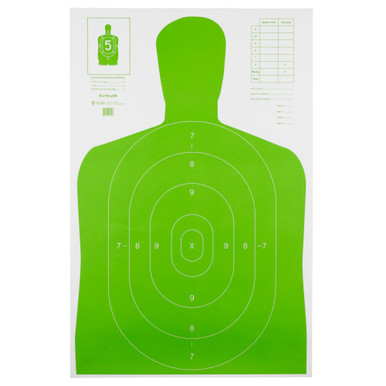 Action Target B27ELGR100 Qualification High Visibility Silhouette Paper 23"x35" Fluorescent Green/White 100 Per Box