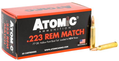 Atomic Ammunition 00427 Rifle Match 223Rem 77gr Hollow Point Boat Tail 50 Rounds