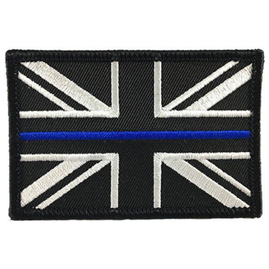 UK Thin Blue Line Patch, 2 x 3 Inches, Sew On