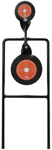 Champion Targets 40875 Gong Spinner Target 3" Top Target/4.7" Bottom Target Black/Orange Steel Bullseye Standing